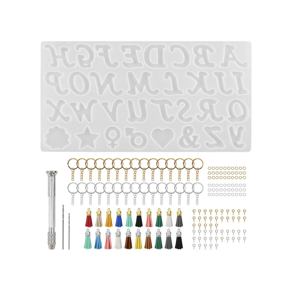 DIY English Alphabet Keychain Silicone Epoxy Mold DIY Keychain Pendant Jewelry Crafting Mould for Halloween Gift
