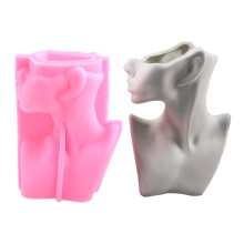 R3MC European-style Human Body Half-body Vase Silicone Mold Cement Plaster Mold Succulent Resin Tool for Making Flower Pot
