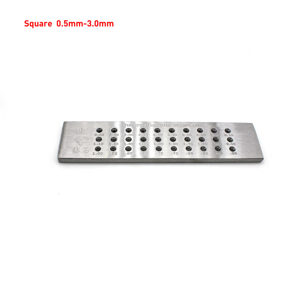 30 Holes Square Shape Wire Draw Plate Tungsten Carbide Drawplate 0.5-3.0Mm 885487202549