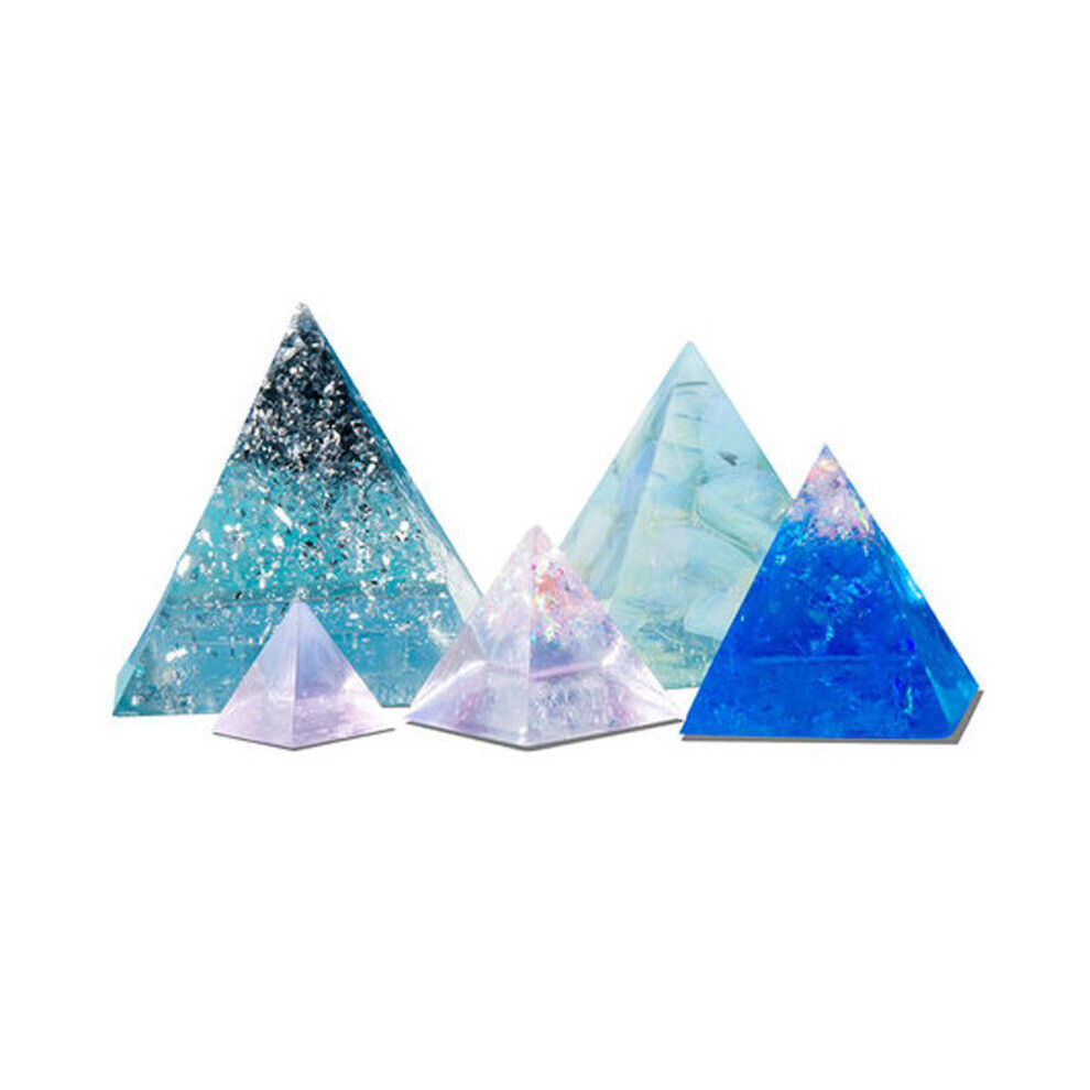 5-Piece 3D Pyramid Silicone Mould Set for Crystal Resin Casting – Five Sizes for Jewelry Making