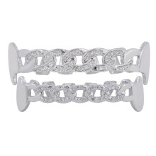 Plating Copper Rhinestones Fangs Hip-hop Rapper False Teeth Decor Halloween