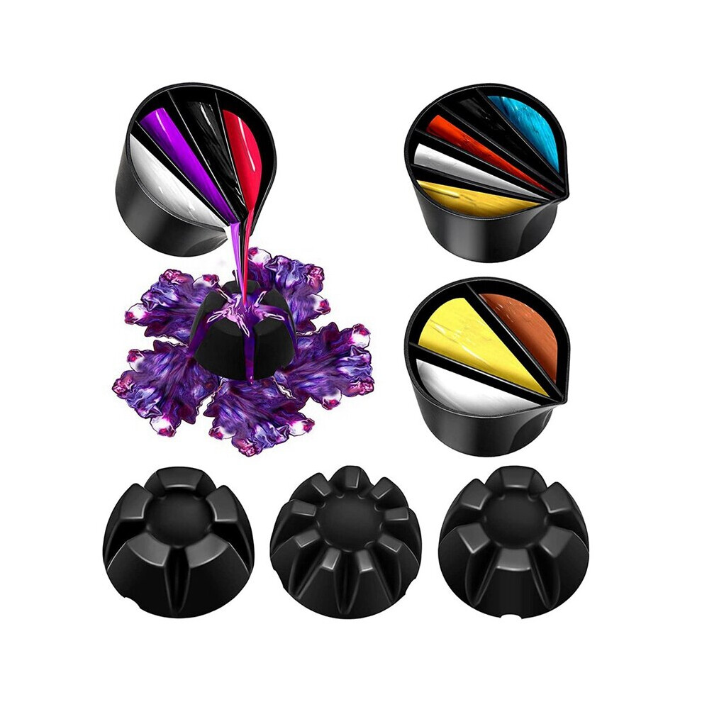 6 Pcs Split Cup For Paint Pouring 3 Flower Pour Cup 3 Paint Mixing Cup For Acrylic Paint Resin Pouring Diy Making Tools 885487207865