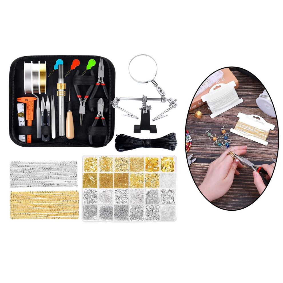 Jewelry Making Supplies Kit with Jumps, Charms, Necklaces Wires, Earrings Findings for DIY Jewelry Repair Accessories