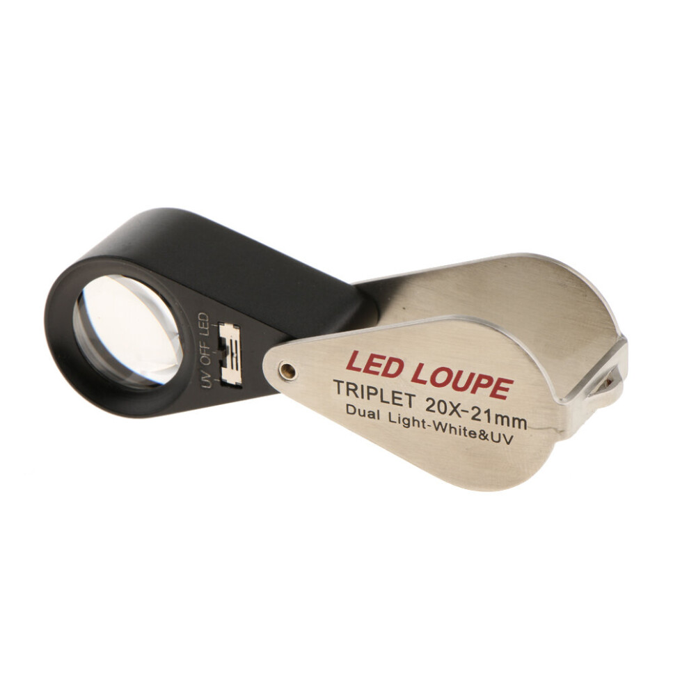 Light Folding Glass Magnifier Jeweler Eye Loupe Lens With Led 10X 20X 30X