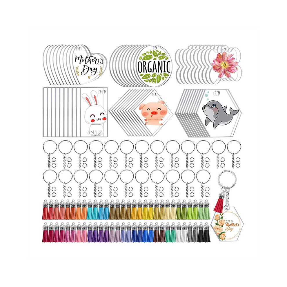 300 Pcs Clear Acrylic Blanks, Acrylic Blanks For Vinyl Resin Ornament Engrave 885487220642