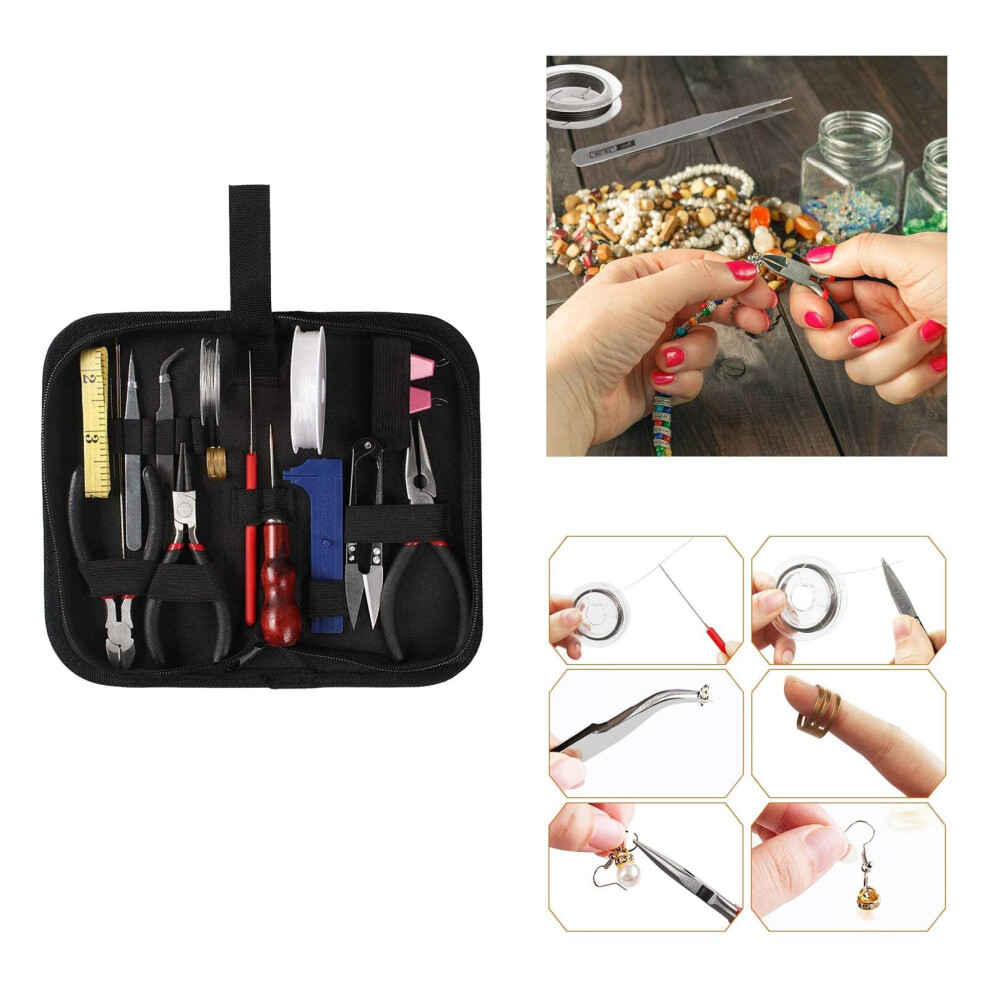 22x Jewelry Making Kit Beading DIY Jewelry Making Supplies Kit with Storage Bag