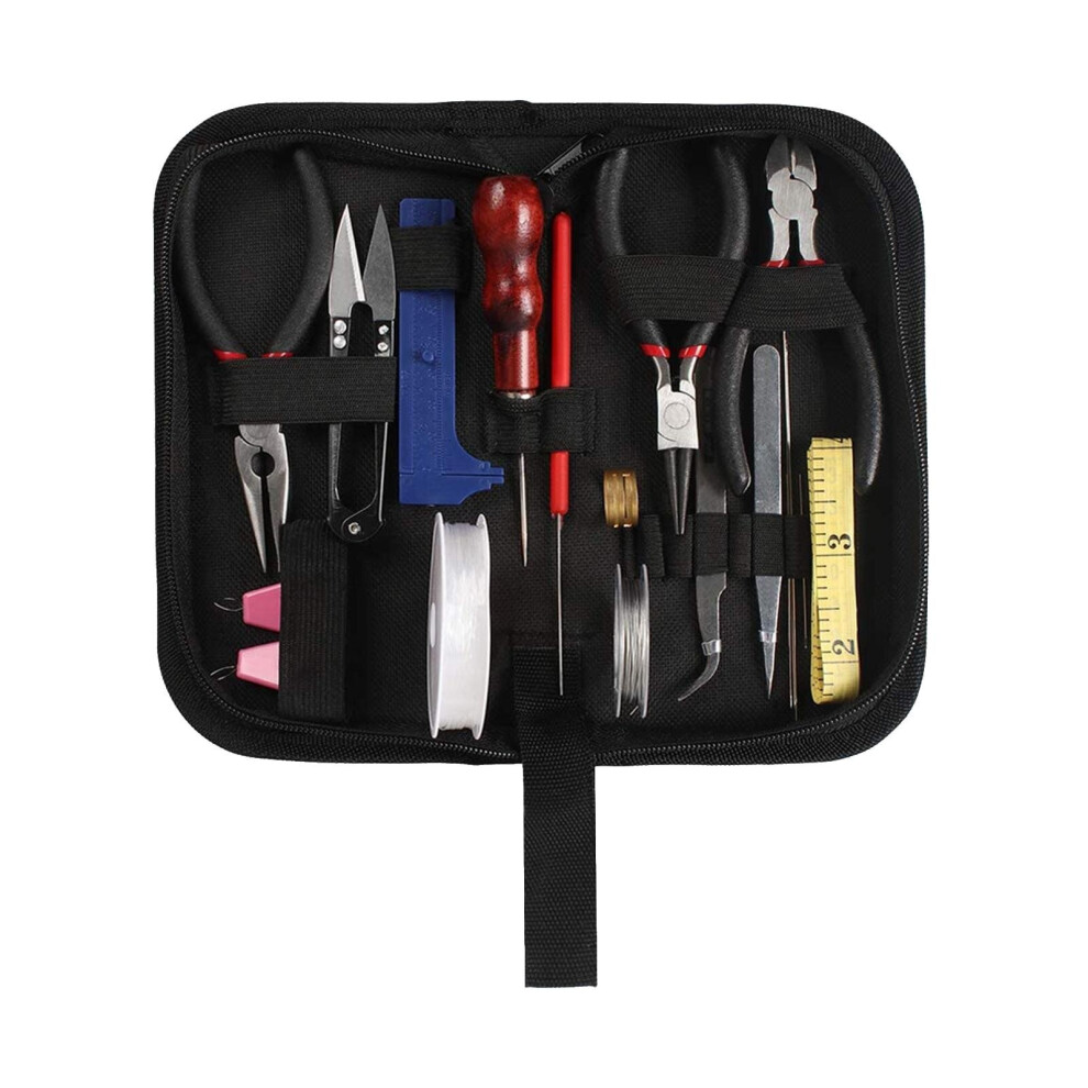 22 Pieces Jewelry Making Kit Beading DIY Jewelry Wires Craft Supplies Bracelet Jewelry Making Supplies Kit with Oxford Cloth Bag