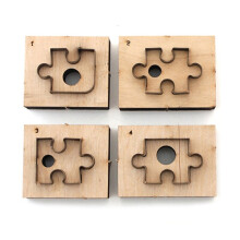 4Pcs Puzzle Wooden Die Cutting Leather Mold Jigsaw Puzzle Cutting Mold Scrapbook Embossing Jewelry DIY Leather Crafts