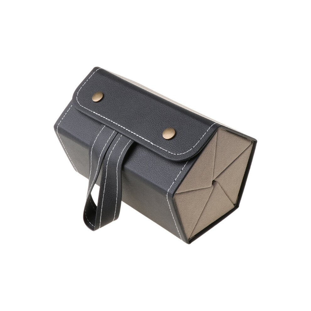 F19D 5 Slots Foldable PU Leather Sunglasses Eyeglasses Travel Organizer for CASE Multiple Hanging Eyewear Holder Display