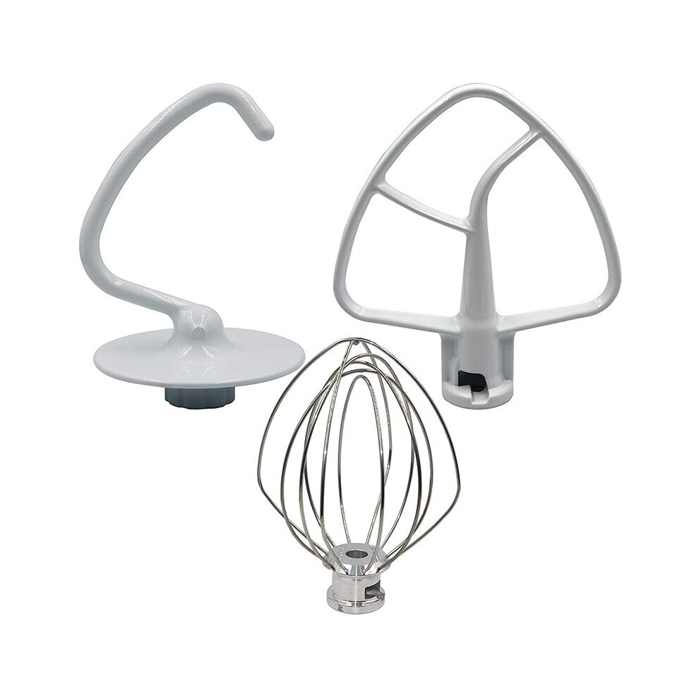 Mixer Kit for KSM150 Includes Dough Wire Whip and Coated Flat Beater, 3 Pieces Stand Mixers Repair Set Compatible-image-OPC-PBRZFCB-NEW