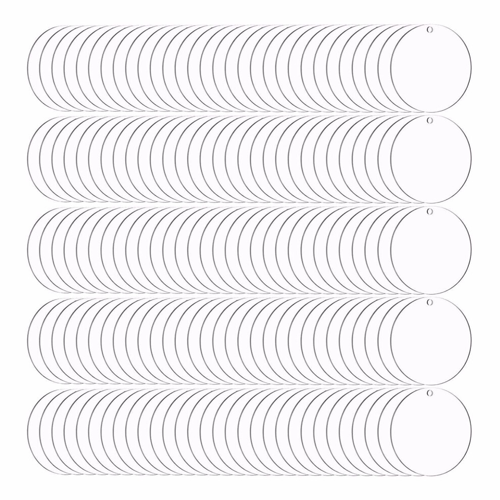 200 Pcs Round Acrylic Blanks 2 Inches Clear Acrylic Circles Discs Transparent For Diy Craft Project 885487249476