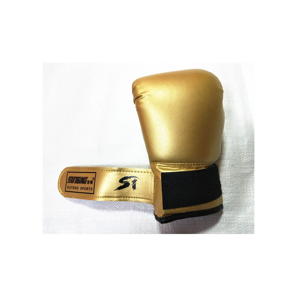 (Gold) Kids Boxing Gloves Kickboxing Muay Thai Mitts Training Sparring Gloves 3-10 Yrs