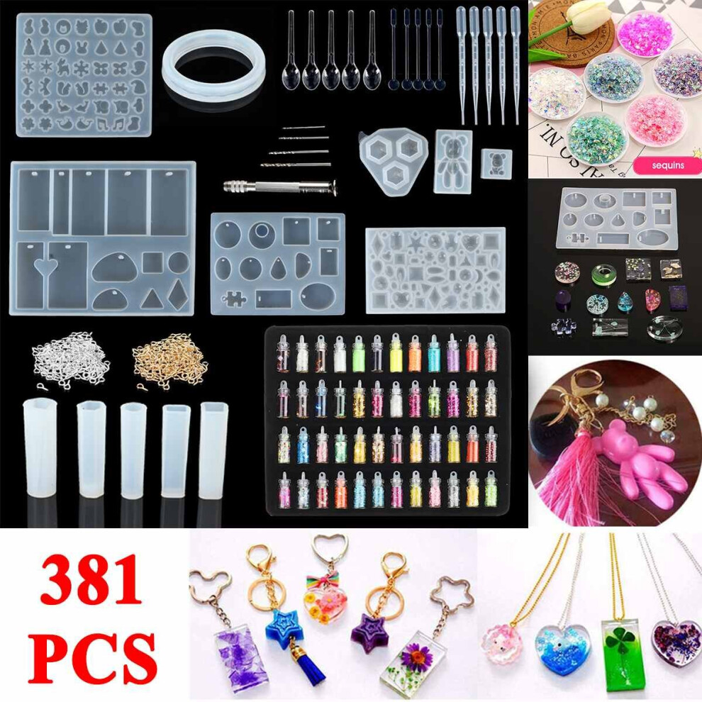381PCS DIY Bracelet Pendant Epoxy Silicone Mold Set Jewelry Pendant Mould Craft Molds Jewelry Kits Jewelry Making DIY