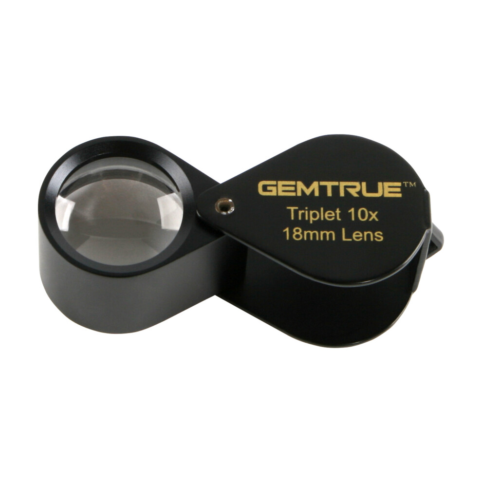 GemTrue Lens Optical Glass Portable Magnifying Tool Gemstone Magnifying Glass Diamond Loupe 18mm 10x Triplet DK96002