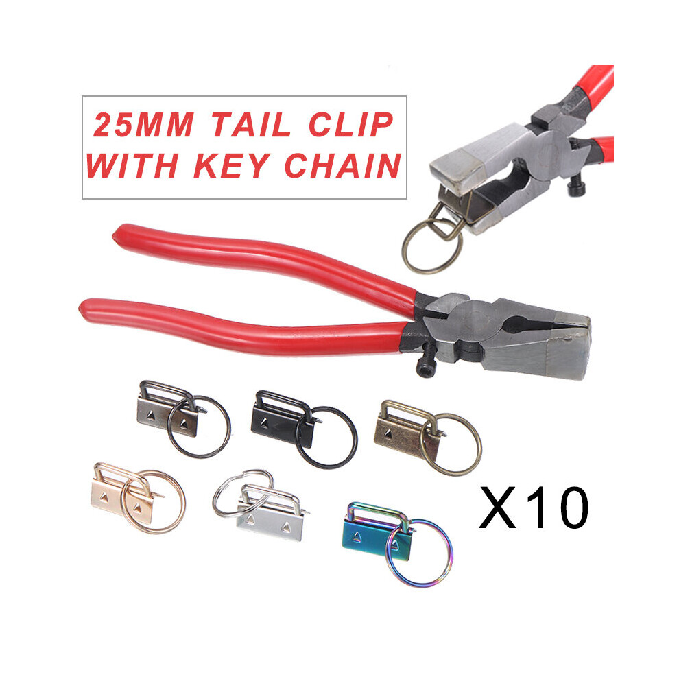 60Pcs 2.5Cm Key Fob Keychain Hardwares Set With Pliers Luggage Accessories For Wristlet Clamp Key Chain Tail Clip 885487267784