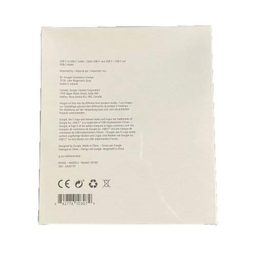 Google 2M USB C to C Charging Cable White - GA00195 2