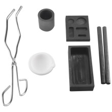 Torch Melting Casting Kit,2 Crucible Stir Stick, Quartz Crucible, Cylindrical , Tong for