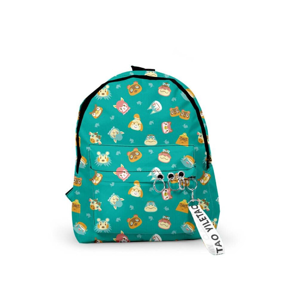 (Animals) Animal Crossing Cartoon Printed Casual Backpack Child School Bag Large Capacity