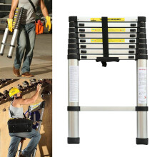 2.6M/8.5FT Aluminium Telescopic Ladder Multi Purpose Light-weight 330lbs Capacity Portable Extension 9 Step Ladder with Anti Slip Feet