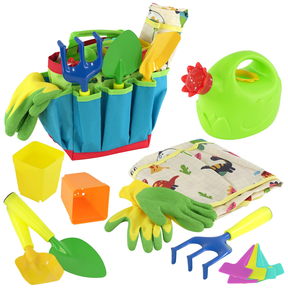 The Magic Toy Shop Kids Garden Tools Outdoor Play Set & Carry Bag Tools & Accessories