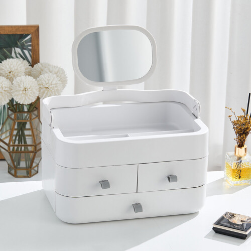 Living And Home Large Makeup Organizer with Mirror and Drawers 2