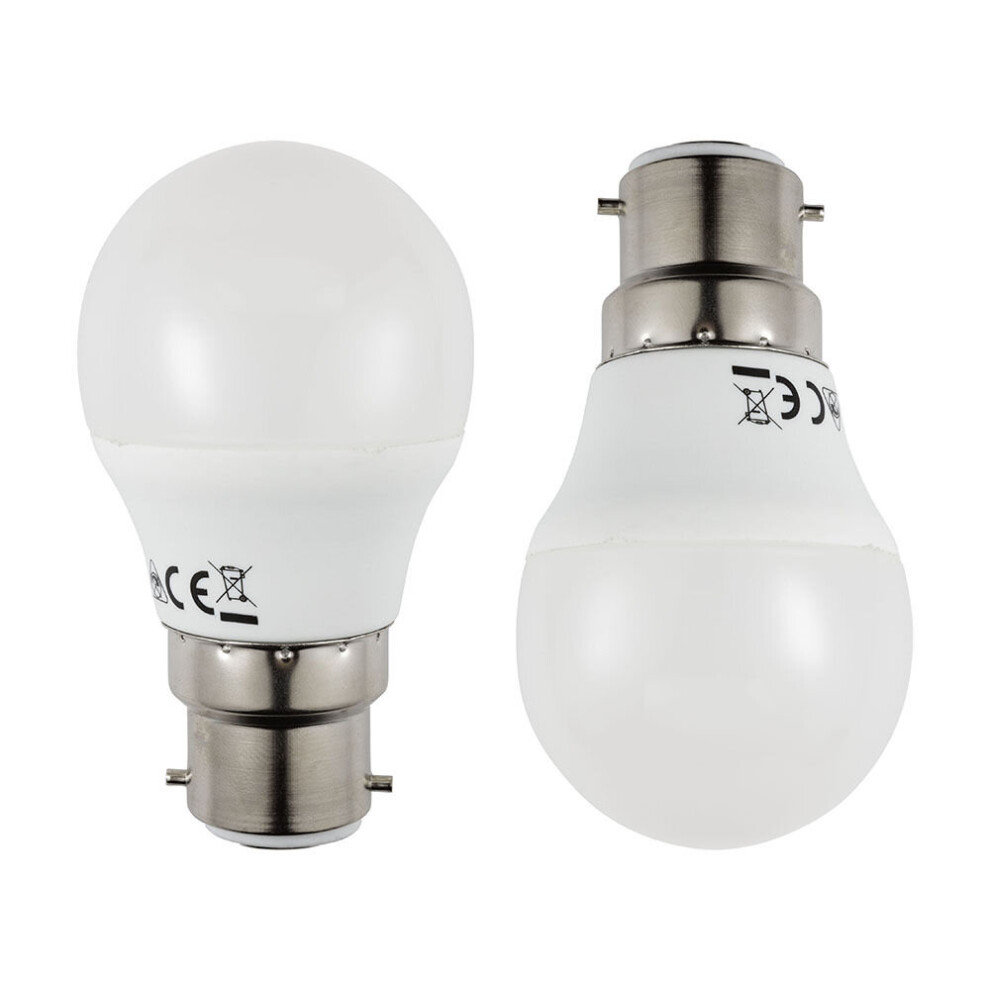 Litecraft Light Bulb B22 Bayonet Cap Golf Ball Warm White LED - 2 Pack-image-OPC-PBRZZPF-NEW