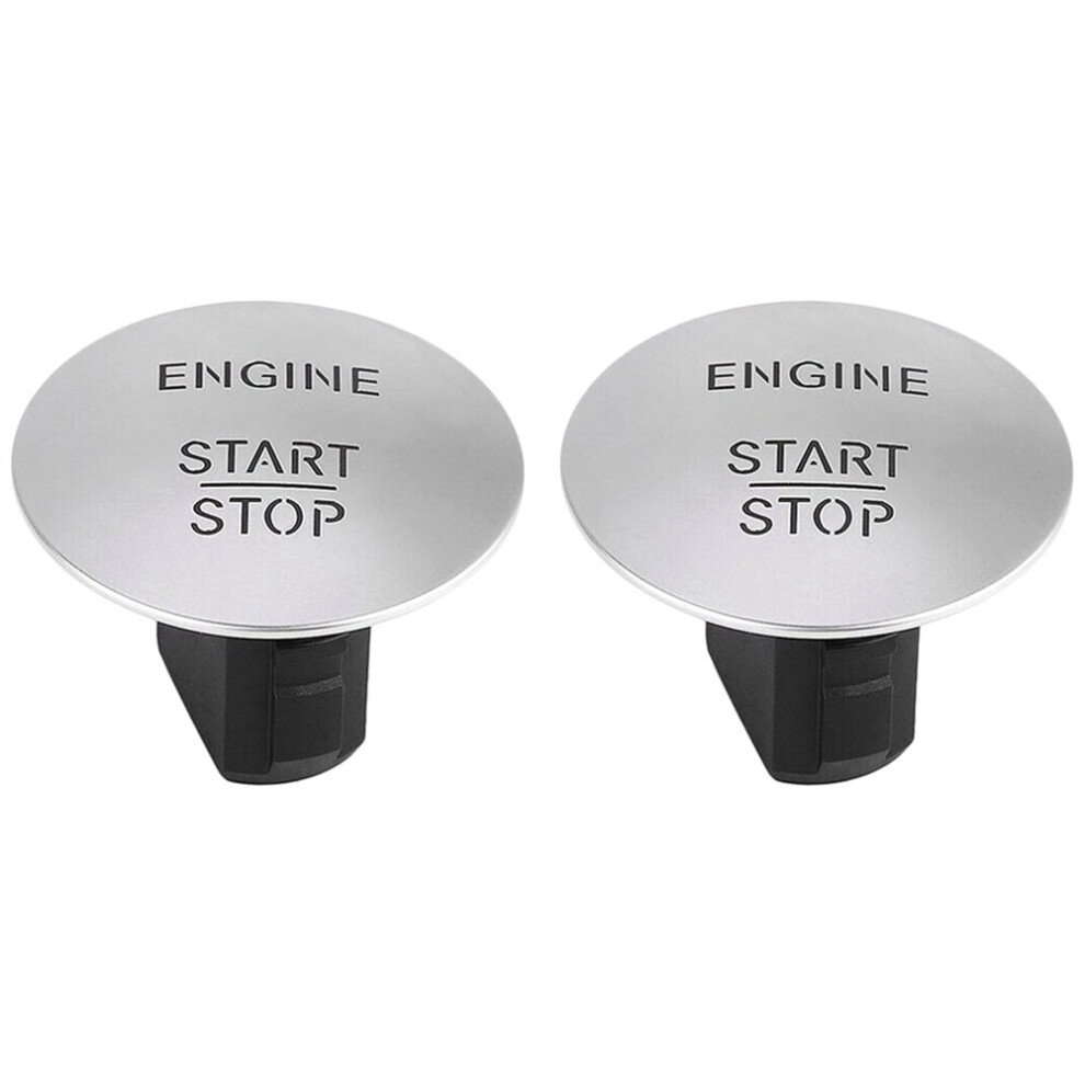 2X For - Push To Start Button Keyless Go Engine Start Stop Push Button Silver 4762103314885