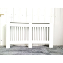 (M: 82x112x19cm) Radiator Cover Slat Grill Design MDF Wood for Bedroom Bathroom Kitchen Cloakroom Hallway Cabinet Modern Stylish White Easy to Install