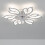 Living And Home Modern White Flower Shape Ceiling Fan Light with Remote Control 4
