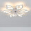 Living And Home Modern White Flower Shape Ceiling Fan Light with Remote Control 6