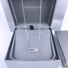 Messica925 sterling silver ladies necklace moving beads European and American ladies necklace