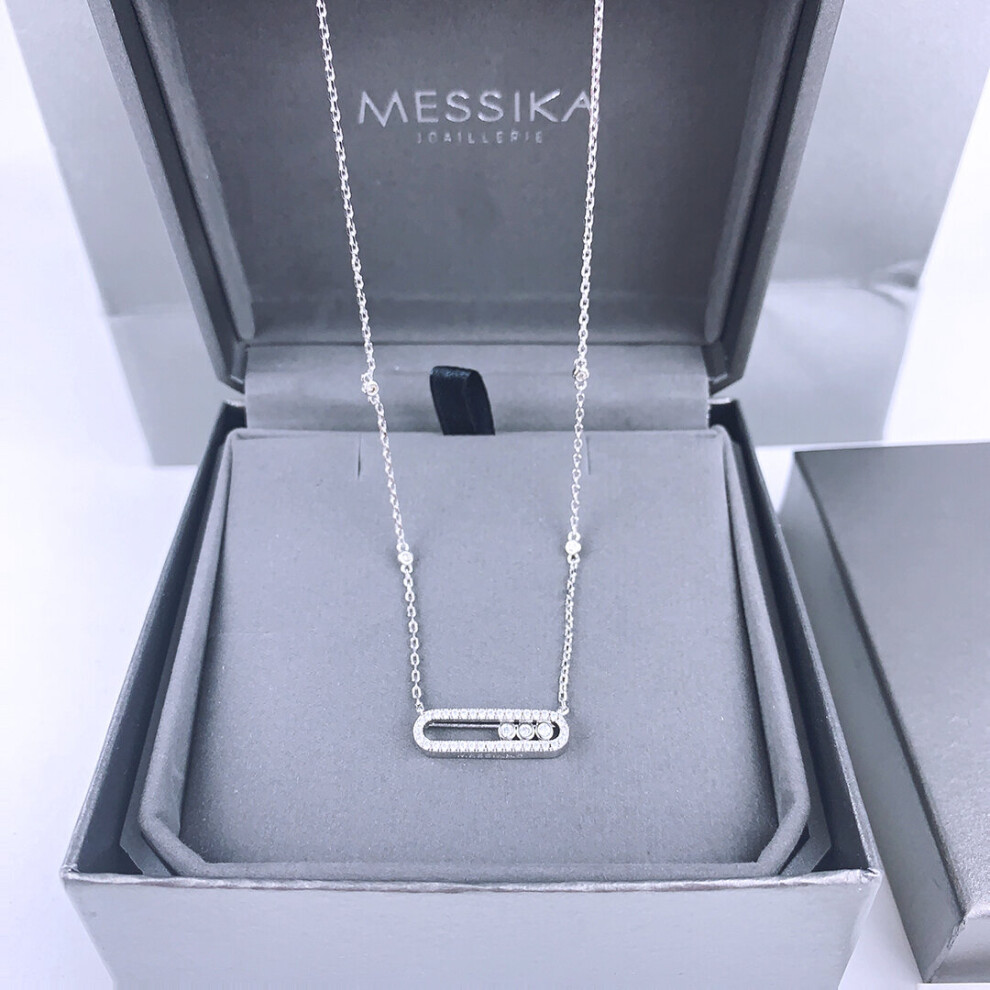 Messica925 sterling silver ladies necklace moving beads European and American ladies necklace