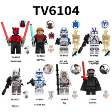 8-Piece Star Wars Mini Figures Building Block Set - ABS, Poseable, Collectible 4.5cm Figures, Great Gift for Fans