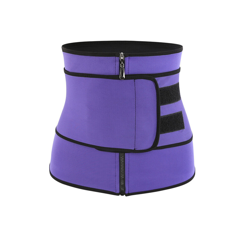 (Purple, L) Women Waist Trainer Neoprene Belt Sauna Sweat Body Shaper Tummy Slimmer Control