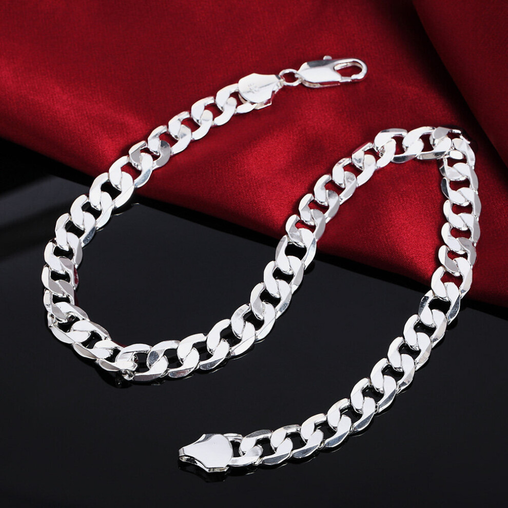 925 Sterling Silver 12mm Cuban Link Chain Necklace For Woman Men Unisex Hip Hop Boyfriend Jewelry Gift 18-30Inch