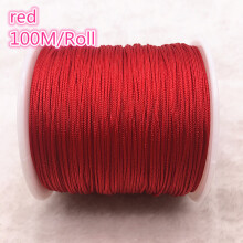 100M/Roll 0.8mm RED Nylon Cord Thread Chinese Knot Macrame Cord Bracelet Braided String DIY Beading Thread #00A