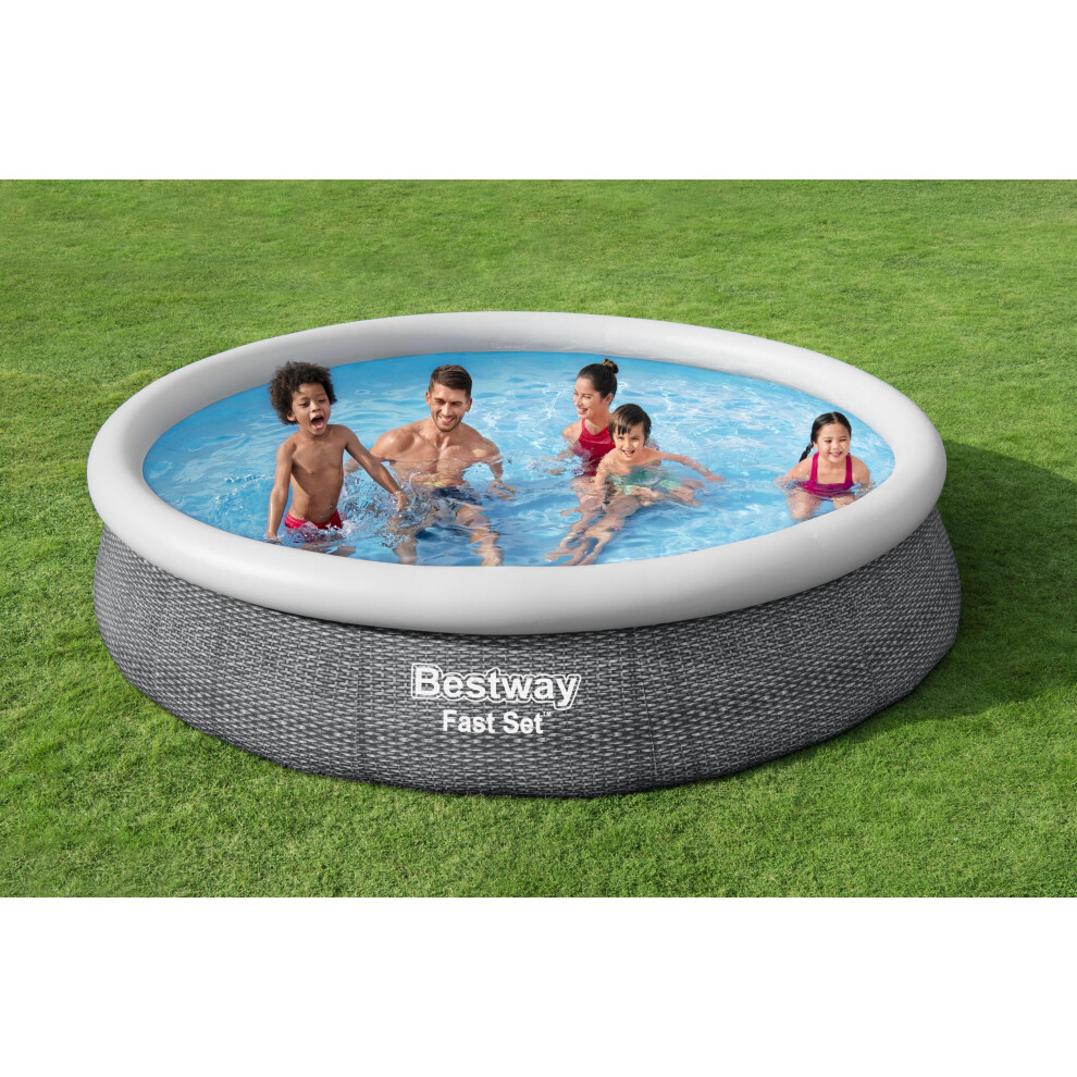 12ft Bestway Rattan Effect Outdoor Garden Durable Swimming Pool