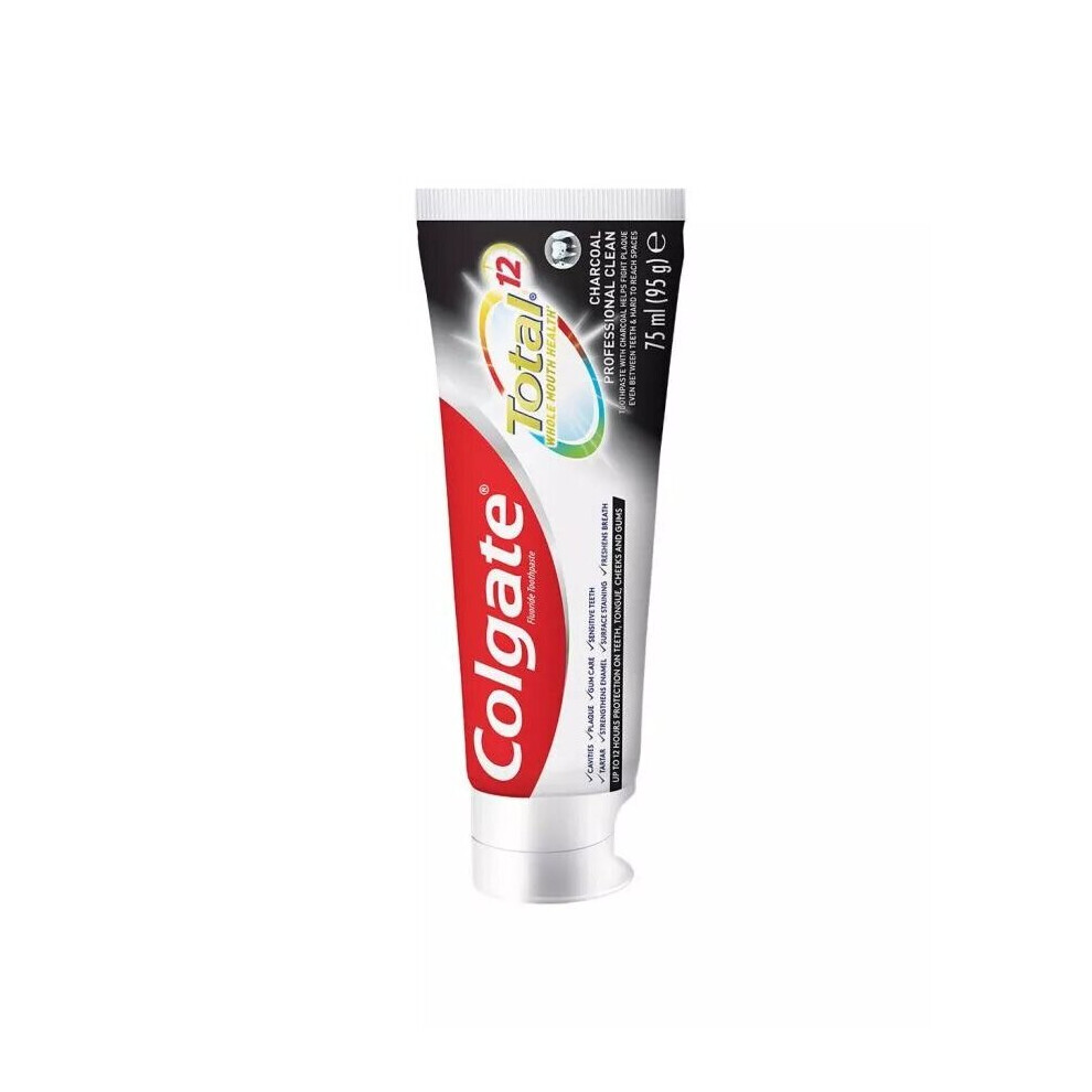 Colgate Total 12 Charcoal Head Toothpaste Charcoal Toothpaste Complete Oral Care(75Ml