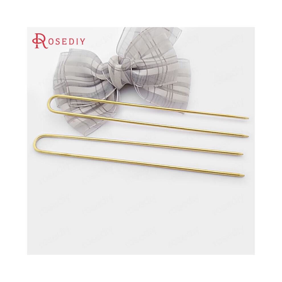 (30554-G)10PCS 130x13MM,Wire Thickness 2MM Not plated Brass Hair Rod Hair Sticks Hairpin Jewelry Making Diy Accessories-image-OPC-PBS2KVX-NEW
