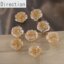 Transparent Rose Foil Resin Holeless Patch Diy Japanese Hand-made Earrings Jewelry Material Accessories