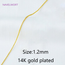 (14K gold plated White-3 meters) 14K Plated Brass Metal Ball Bead Chains Findings High Bulk Chains For Jewelry Necklace Making Components