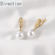 Retro Hollow Long Drop Earrings Can Be Hung With Pearl Earrings Diy Earrings Material 18k Gold-clad Accessories