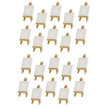 20 Sets Mini Display Easel with Canvas 8X8cm Wedding Table Numbers Painting Hobby Painting Craft Diy