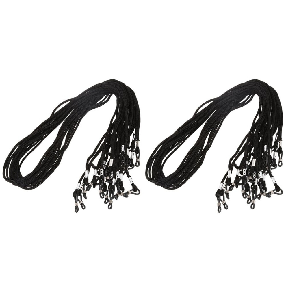 Tlily Black 24Pcs Nylon Eyeglass/Spectacle/Sunglass/Eyewear Cord Holder Neck String