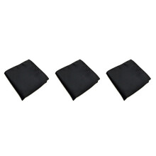 3X Men's Pocket Hanky Plain Color Wedding Party Square Hankerchief (Black)