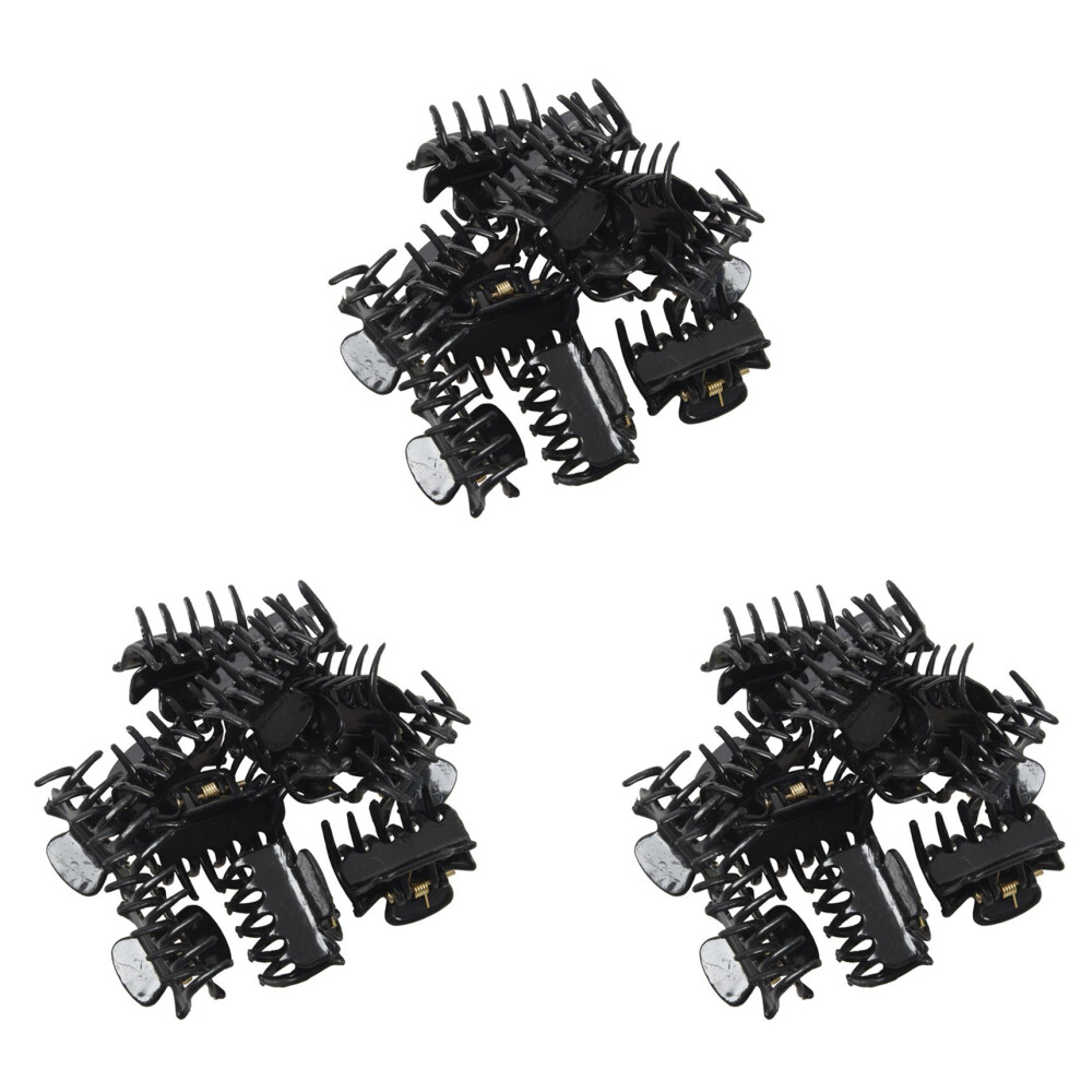 36 Pcs 1.1 Inch Long Black Plastic Mini Hairpin 10 Claws Hair Clip Clamp for Ladies