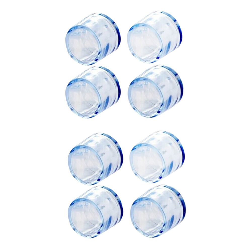 8Pcs Transparent Rubber Furniture Table Chair Leg Floor Feet Cap Cover Protector 15mm
