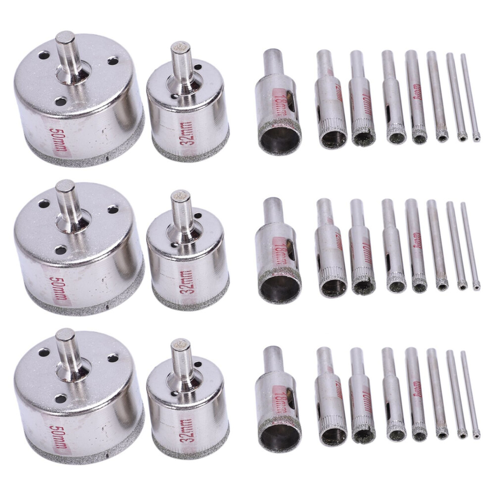 30Pcs Diamond 3-50Mm Drill Bit Saw Set Tile Ceramic Marble Glass Cutter 4762103358643