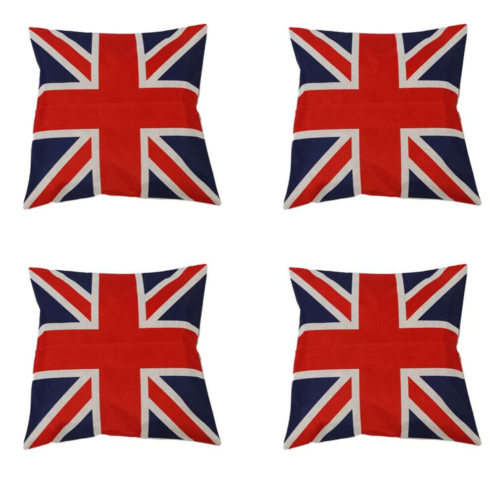 4X British Vintage Style Union Flag Throw Pillow Case, Pillowcase