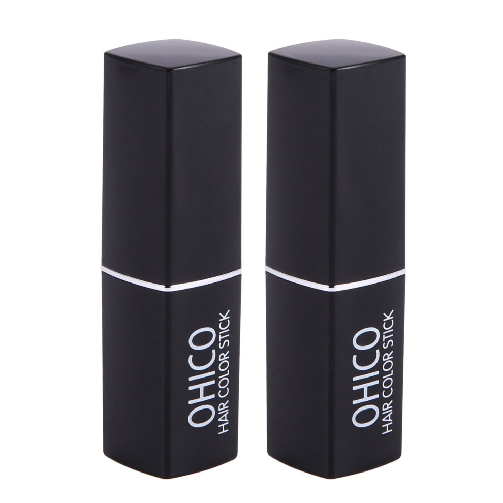 Tlily White,Brown 2X Natural Plant Extracts Lipstick Shape Hair Dye Pen Covering White Hair Disposable Hair Color Stick Dark Brown